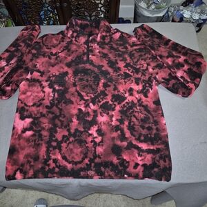 Bebe Men's Vibrant Red and Black Hoodie